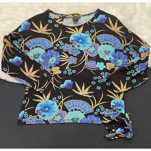 Mirasol Sz Small Slinky Acetate/Spandex Travelers Knit 3/4 Sleeve Tie Waist Top - Picture 1 of 3